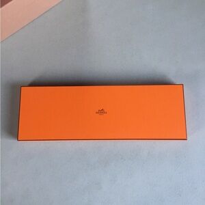 HERMES EMPTY BOX WITH ONE TISSUE SHEET NO LOGO SMALL CARD LOGO PRINTED ENVELOPE